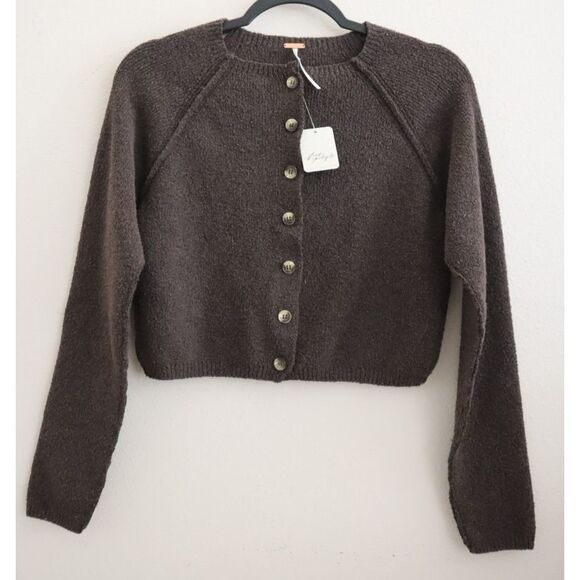 Free People Sweaters - Free People OB2127408 Women's Sz XS Chocolate Brown Sydney Shrunken Cardigan